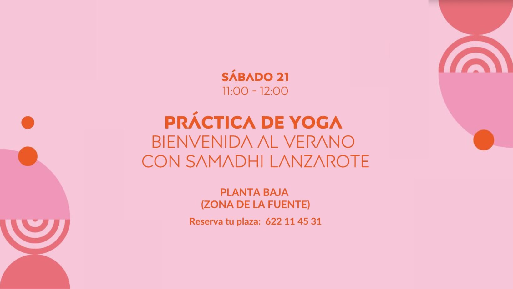 Bienvenida al verano 2025 practicando yoga en el Open Mall Lanzarote.